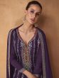 Purple Punjabi Style Chinon Suit Set With Palazzo