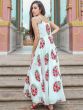 White Block Printed Gown For Womens In Cotton