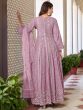 Lilac Georgette Salwar Suit In Sequin Embroidery
