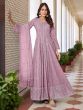 Lilac Georgette Salwar Suit In Sequin Embroidery