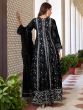 Black Sequined Salwar Kameez In Front Slit Styled
