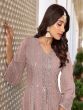 Mauve Front Slit Georgette Salwar Suit In Sequin Work