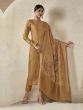 Golden Pant Salwar Kameez With Printed Dupatta