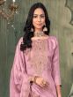 Pink Zari Embellished Salwar Suit In Jacquard