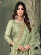 Green Zari Embroidered Pant Style Salwar Suit