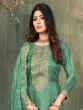 Green Pant Style Salwar Suit With Embroidered Border