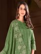 Green Sequin Work Salwar Kameez In Organza