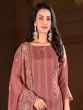 Mauve Organza Pant Style Casual Salwar Kameez