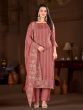 Mauve Organza Pant Style Casual Salwar Kameez