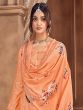Orange Casual Wear Salwar Kameez With Pant Style