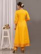 Yellow Cotton Pant Style Salwar Suit In Print