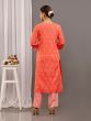 Orange Cotton Pant Salwar Suit With Dupatta