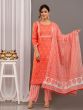 Casual Salwar Suit - Orange Cotton Pant Salwar Suit