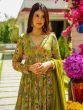 Mehandi Green Anarkali Salwar Suit In Floral Print