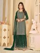 Green Sharara Style Festive Salwar Suit In Georgette