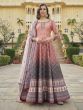 Peach Readymade Anarkali Suit In Bandhej Print