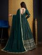 Green Readymade Anarkali Suit In Georgette