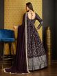 Wine Festive Wear Salwar Kameez In Anarkali Style