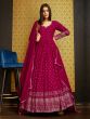 Rani Pink Anarkali Styled Party Suit In Georgette