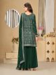 Green Zari Work Sharara Salwar Suit With Dupatta