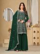 Green Zari Work Sharara Salwar Suit With Dupatta