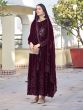 Maroon Georgette Salwar Kameez In Pakistani Style