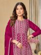 Magenta Zari Embroidered Sharara Style Suit Set