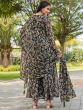 Black Georgette Anarkali Salwar Suit In Floral Print