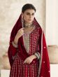Deep Red Heavy Zari Embroidered Flare Style Salwar Kameez