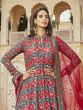 Multicolor Anarkali Style Salwar Suit With Dupatta