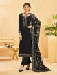 Black Thread Work Augmented Salwar Kameez In Palazzo Style