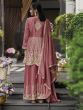 Mauve Chinon Silk Wedding Salwar Kameez
