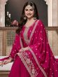 Rani Pink Embroidered Salwar Suit With Palazzo Style