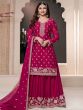 Rani Pink Embroidered Salwar Suit With Palazzo Style