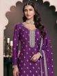 Luxury Purple Sequins Work Party Wear Salwar Kameez