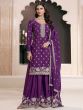 Luxury Purple Sequins Work Party Wear Salwar Kameez
