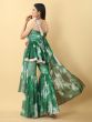 Green Georgette Sharara Suit With Flare Kameez