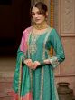 Green Readymade Salwar Suit With Bandhej Printed Dupatta
