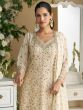 Off White Stone Augmented Salwar Kameez In Georgette