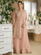 Dusty Peach Embroidered Wedding Palazzo Style Suit