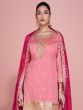 Baby Pink Zari Embellished Palazzo Style Salwar Suit