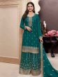 Green Sequins Augmented Festive Salwar Suit In Silk