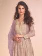 Purple Party Wear Salwar Kameez In Mirror Work