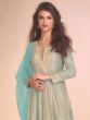 Turquoise Blue Zari Embellished Sharara Style Suit