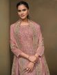 Light Pnk Organza Salwar Kameez In Pant Style