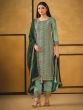 Green Embroidered Salwar Kameez In Pant Style
