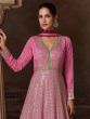 Pink Georgette Anarkali Suit In Heavy Embroidery
