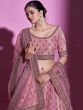 Pink Floral Embroidered Lehenga Choli In Art Silk