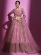 Pink Floral Embroidered Lehenga Choli In Art Silk