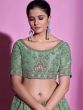 Green Thread Embroidered Lehenga Choli In Art Silk